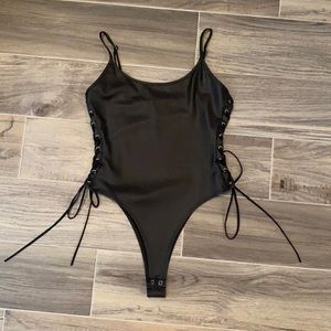 Forever 21 black faux leather body suit